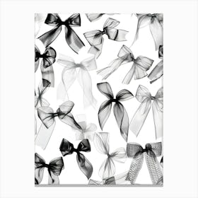 Black And White Bows 1 Pattern Canvas Print