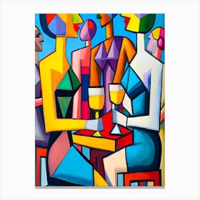 Cocktail Time by F Parrish 2023 | summer art print | modern art | cubism | cubist art | FParrish Art Prints Canvas Print