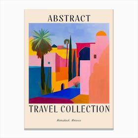 Abstract Travel Collection Poster Marrakech Morocco 5 Canvas Print