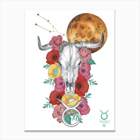 Taurus Bull Skull Canvas Print