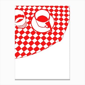 Red Gingham Tablecloth Canvas Print