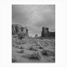 Monochrome Monument Valley on Film Canvas Print