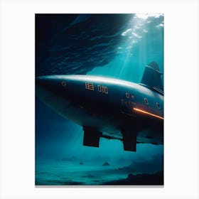 Submarine In The Ocean-Reimagined 23 Canvas Print