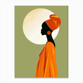 Silhouette Of African Woman 5 Canvas Print