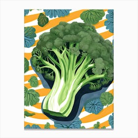 Broccoli Summer Illustration 4 Canvas Print