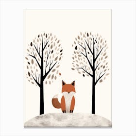 Cute Minimal Fox Illustration 5 Canvas Print