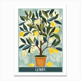 Lemon Tree Flat Illustration 2 Poster Canvas Print