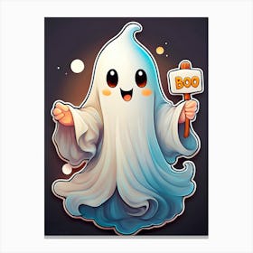 Ghost Holding A Sign Canvas Print