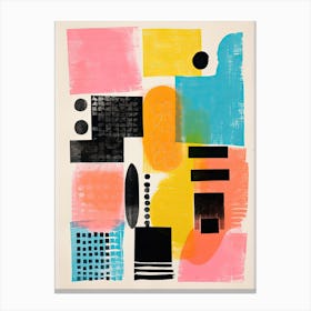 A House In Costwolds, Abstract Risograph Style 1 Canvas Print