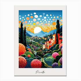Poster Of Ravello, Italy, Illustration In The Style Of Pop Art 3 Canvas Print