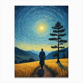 A Man Stands In The Wilderness Vincent Van Gogh Painting (25) Canvas Print