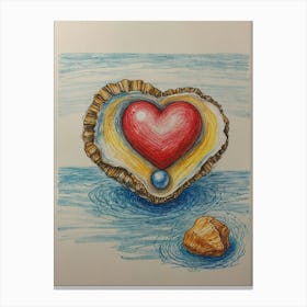 Heart In Shell Canvas Print