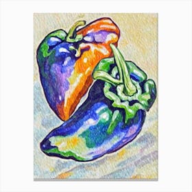 Habanero Pepper 2 Fauvist vegetable Canvas Print