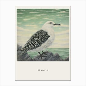 Ohara Koson Inspired Bird Painting Seagull 1 Poster Canvas Print