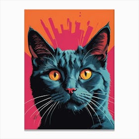 Cat Portrait Pop Art Style (6) Canvas Print