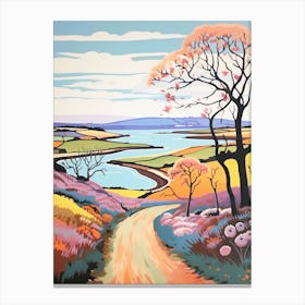 The Northumberland Coast England 2 Hike Illustration Canvas Print