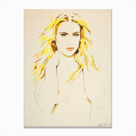 Kristy Swanson - Retro 80s Style Canvas Print