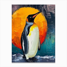 King Penguin Isabela Island Colour Block Painting 4 Canvas Print