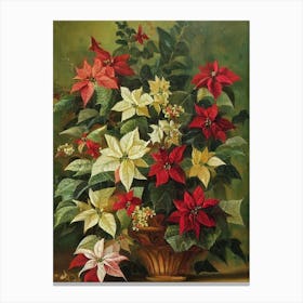 Poinsettia Painting 4 Flower Canvas Print