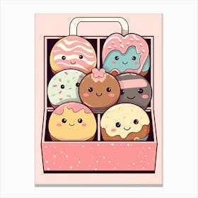 Cute Donuts Box Canvas Print
