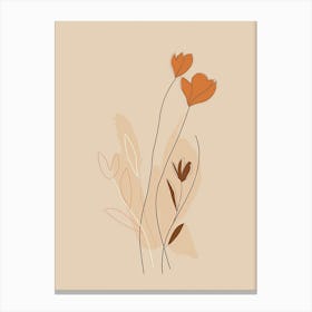 Stuttgart Botanical Garden Boho Line Art Canvas Print