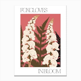 Foxgloves In Bloom Flowers Bold Illustration 1 Canvas Print