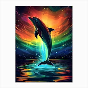 Dolphin In The Ocean Canvas Print