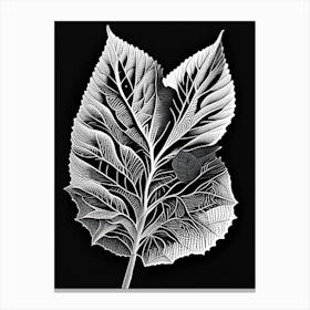 Redbud Leaf Linocut 2 Canvas Print