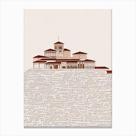 Alhambra 1 Granada Boho Landmark Illustration Canvas Print