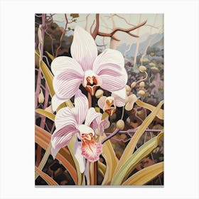 Monkey Orchid 3 Flower Painting Canvas Print