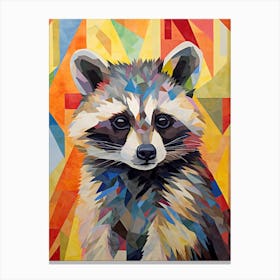 A Baby Raccoon In The Style Of Jasper Johns 1 Canvas Print