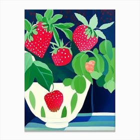 Everbearing Strawberries, Plant Abstract Still Life Canvas Print