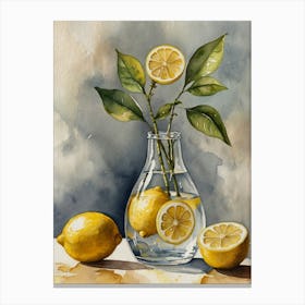 Lemons In A Vase 1 Canvas Print