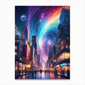 Rainbow City Print Canvas Print