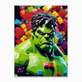 Incredible Hulk Voxel Art Canvas Print