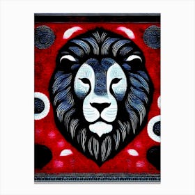 Lion Lino Fabric Art, 1444 Canvas Print