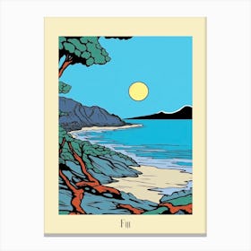 Poster Of Minimal Design Style Of Fiji 4 Canvas Print
