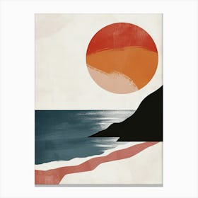 Sunset At The Beach, Scandinavian Simplicity 1 Canvas Print