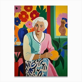 Woman With An Orange Canvas Print