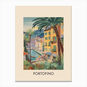 Portofino Italy 3 Vintage Travel Poster Canvas Print