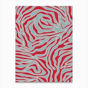 Zebra Stripes Mint And Red Canvas Print