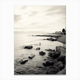 Antibes, France, Mediterranean Black And White Photography Analogue 4 Canvas Print