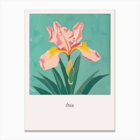 Iris 3 Square Flower Illustration Poster Canvas Print