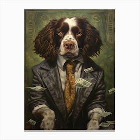 Gangster Dog English Springer Spaniel Canvas Print
