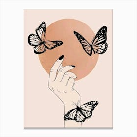 Butterfly Hand Canvas Print