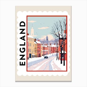 Retro Winter Stamp Poster Liverpool United Kingdom Canvas Print