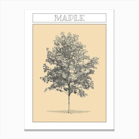 Maple Tree Minimalistic Drawing 1 Poster Canvas Print