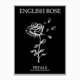 English Rose Petals Line Drawing 4 Poster Inverted Canvas Print
