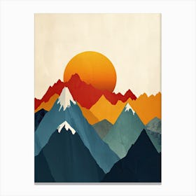 Minimalist Odyssey: Celestial Peaks Canvas Print