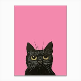 Black Cat Watercolour Illustration Stampe su tela